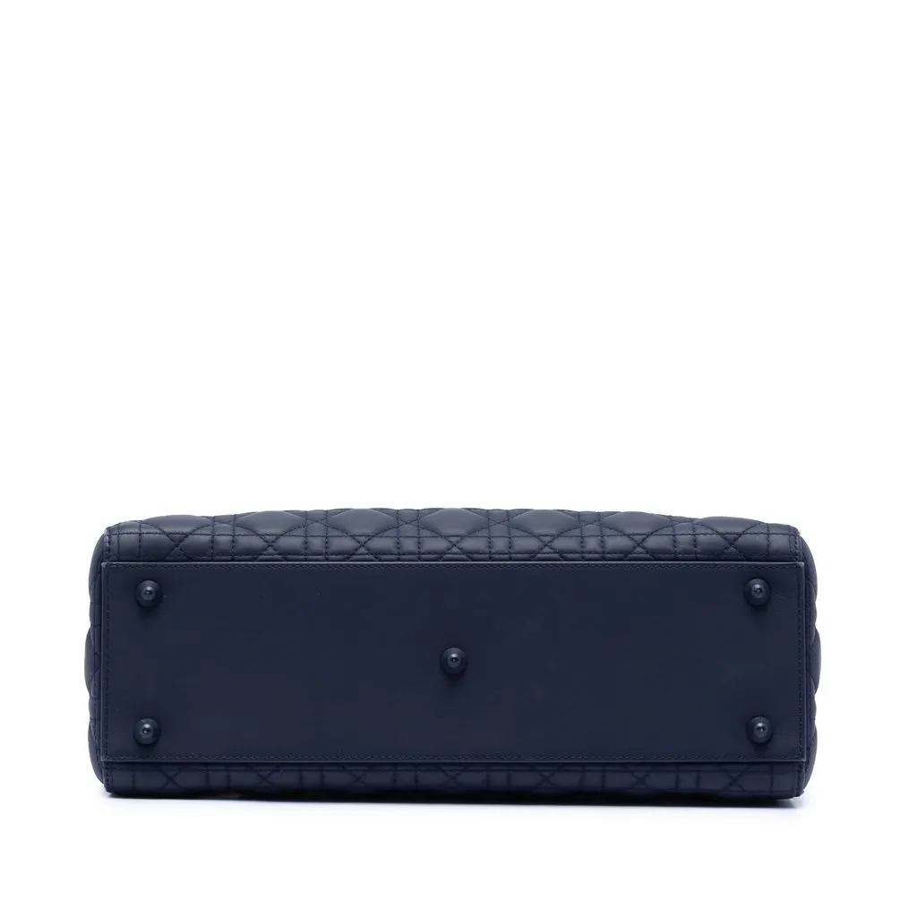 Dior Large Ultra Matte Calfskin Cannage Lady Dior Blue Leather Very good - Inside View