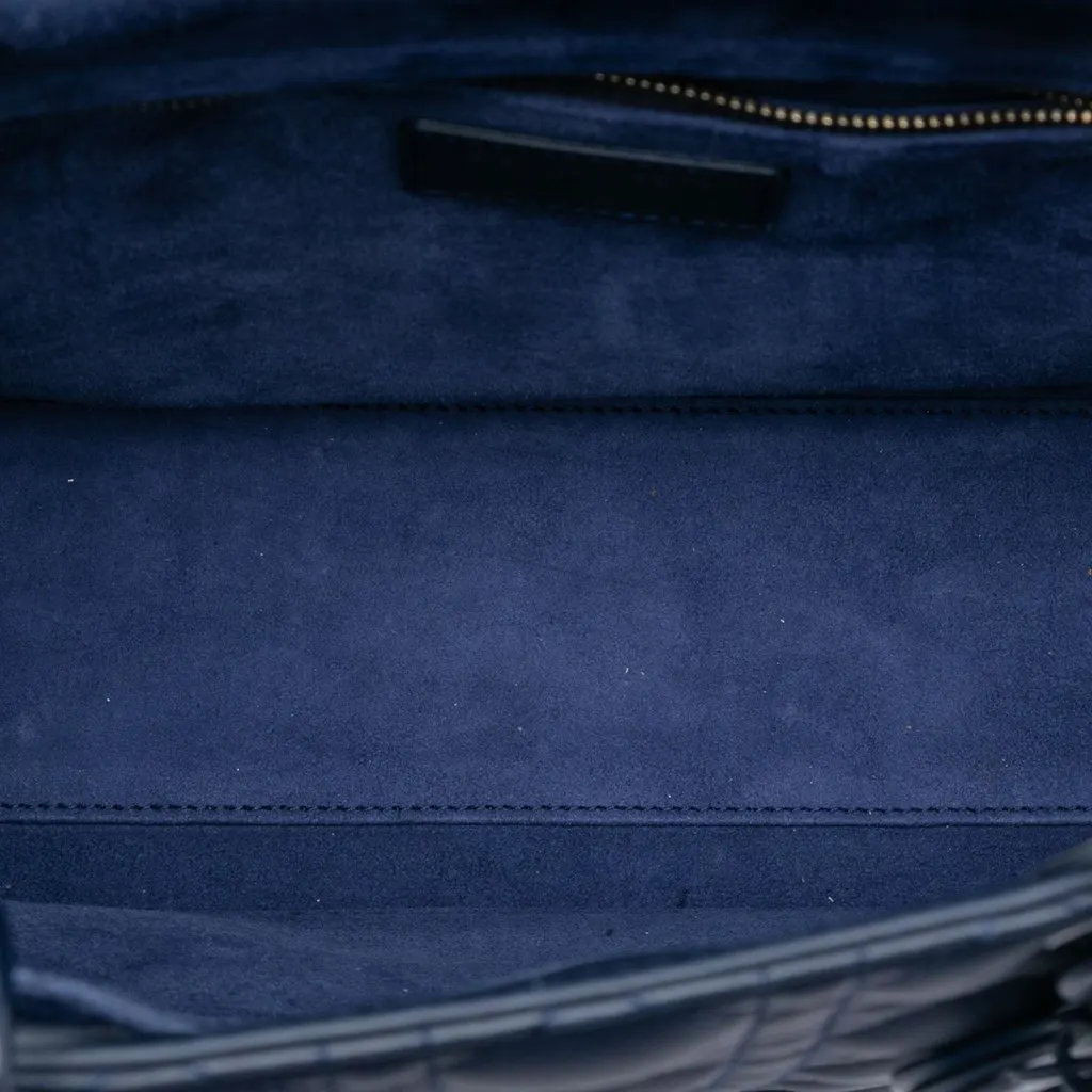 Dior Large Ultra Matte Calfskin Cannage Lady Dior Blue Leather Very good - Model View
