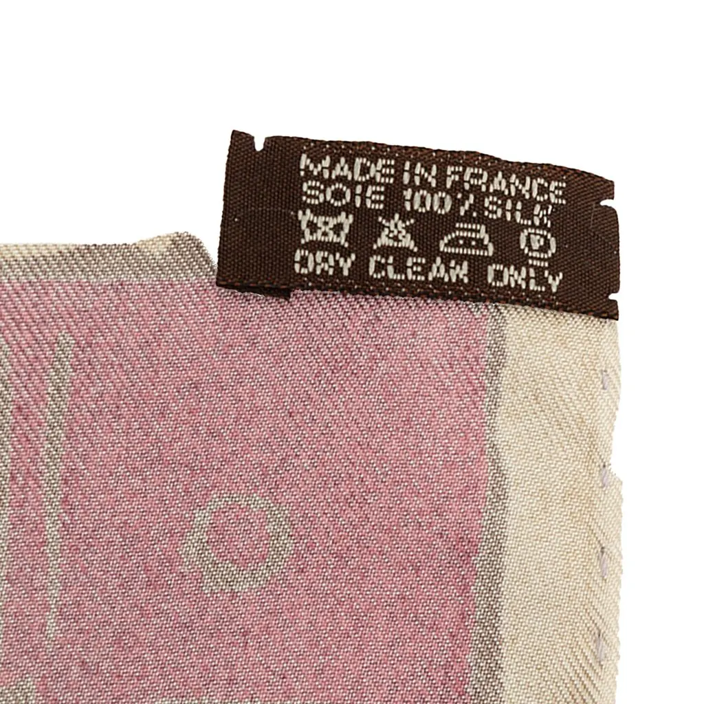 Hermès Beloved India Silk Scarf 90 Brown Silk Never worn - Inside View