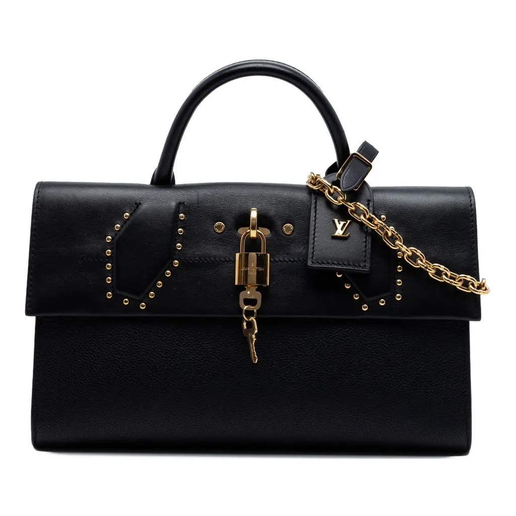 Louis Vuitton Taurillon City Steamer Pochette Black Leather Very good - Front View