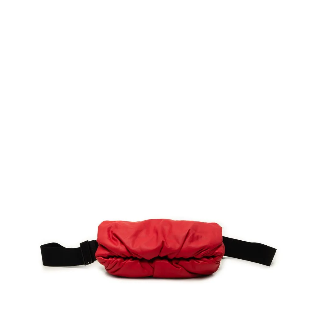 Bottega Veneta Calfskin The Body Pouch Belt Bag Red Leather Very good - Front View