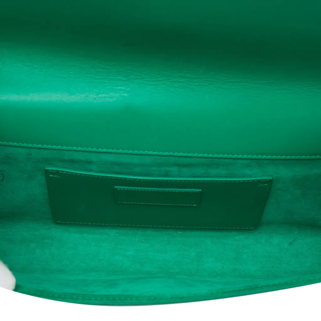 Saint Laurent Smooth Leather Cassandre Clutch Green Leather Good - Model View