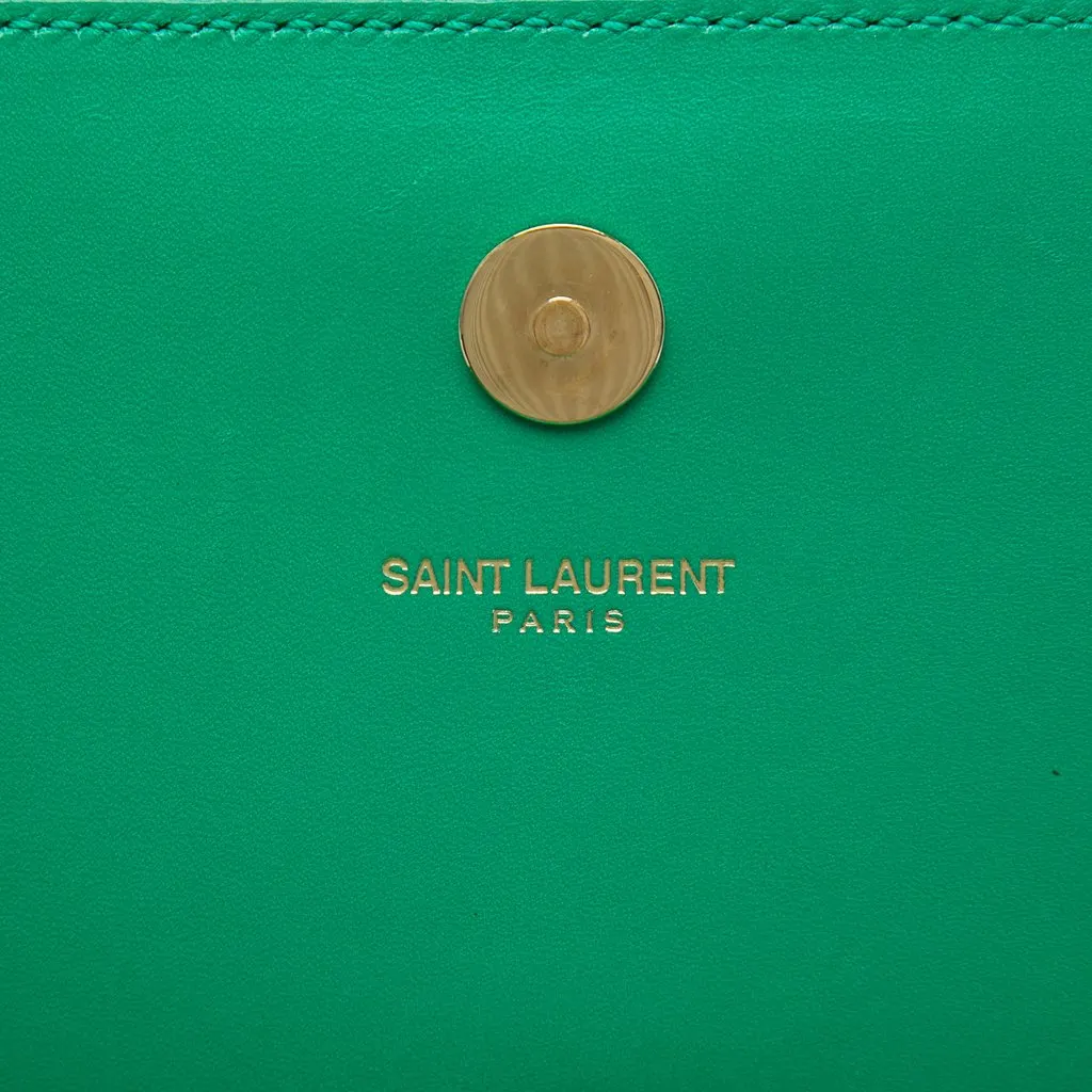 Saint Laurent Smooth Leather Cassandre Clutch Green Leather Good - Box View