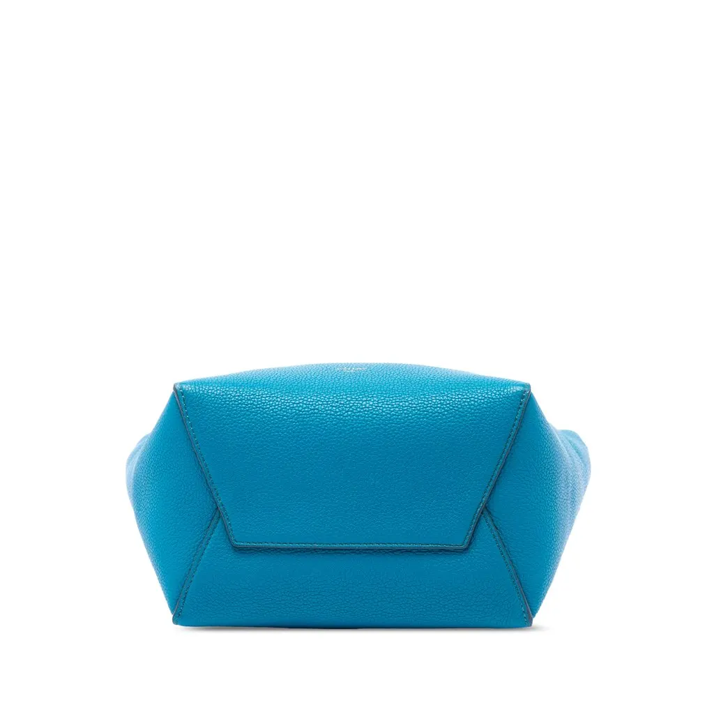 Celine Small Soft Grained Calfskin Seau Sangle Bucket Bag Blue Leather Very good - Inside View