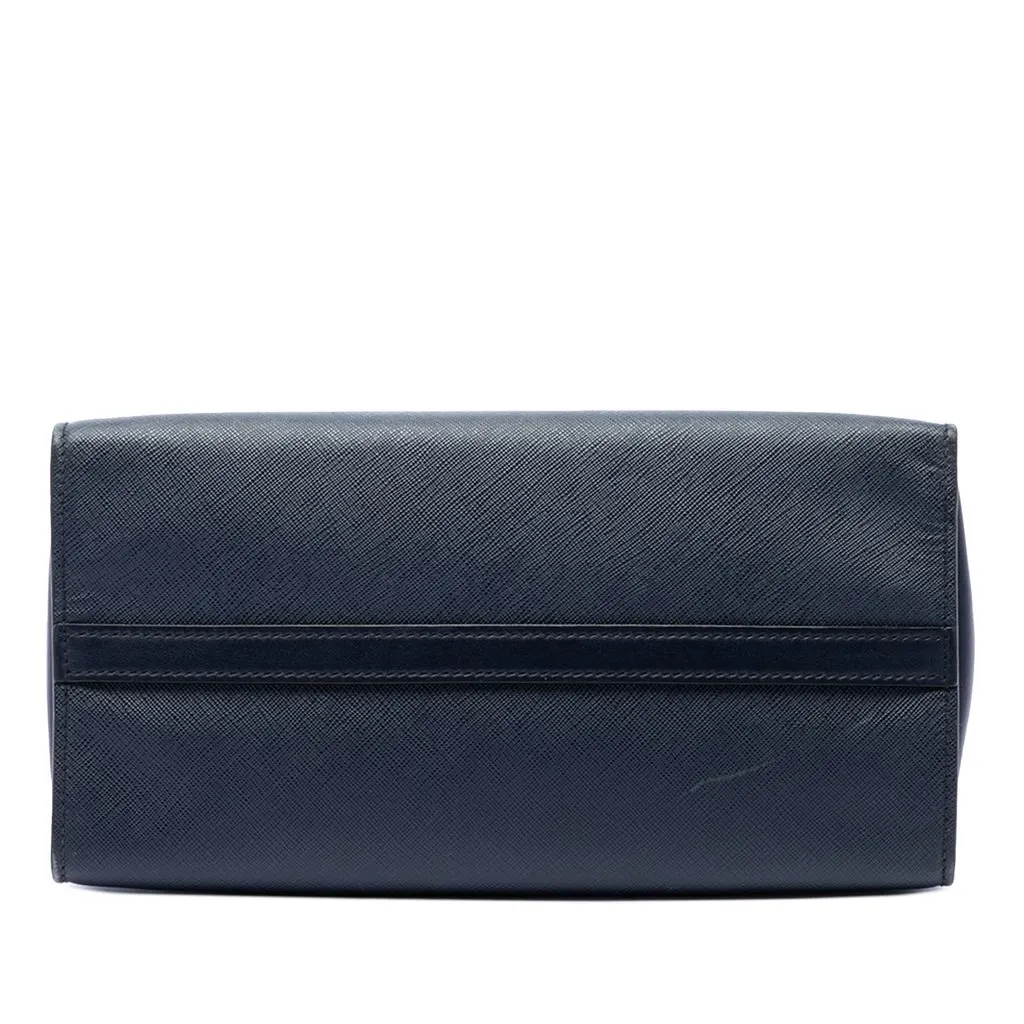 Prada City Calf Trimmed Saffiano Greche Paradigme Bag Blue Leather Very good - Inside View