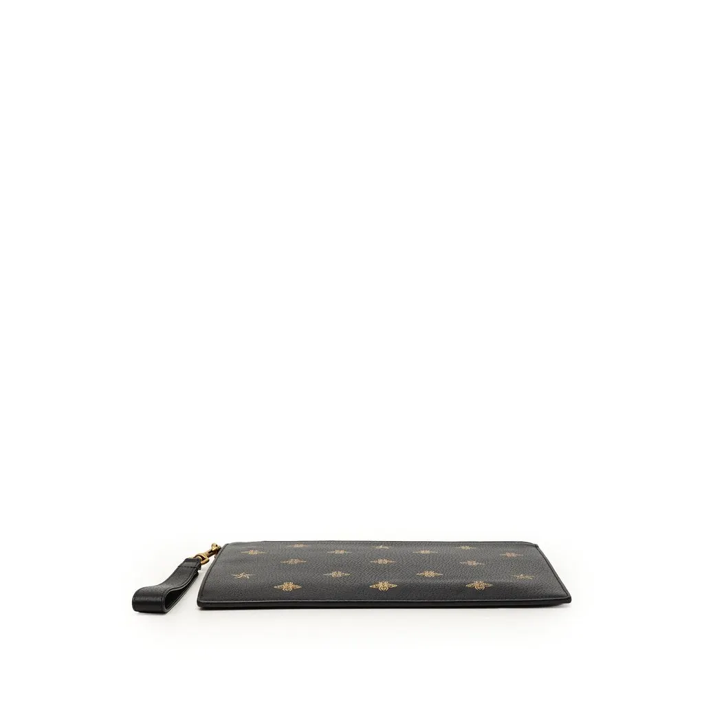 Gucci Calfskin Bee Star Clutch Black Leather Very good - Inside View
