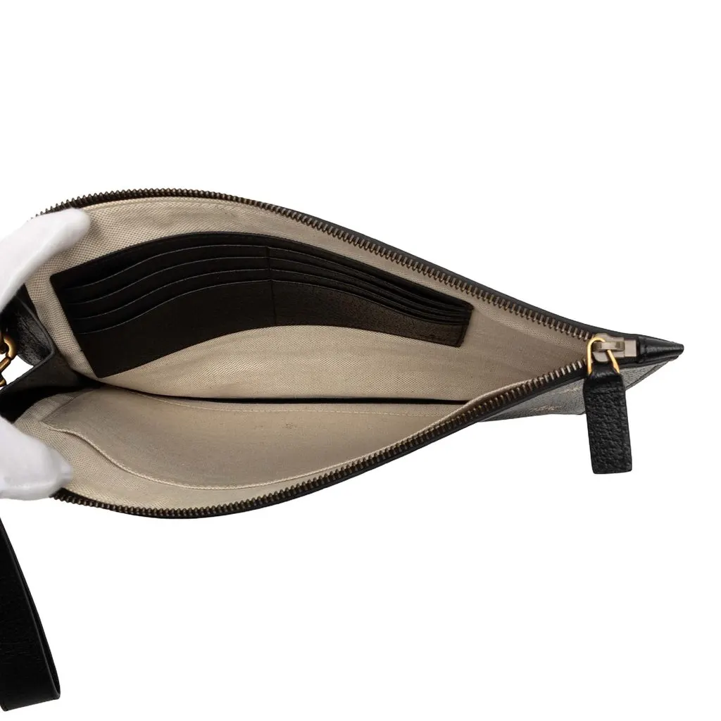 Gucci Calfskin Bee Star Clutch Black Leather Very good - Model View