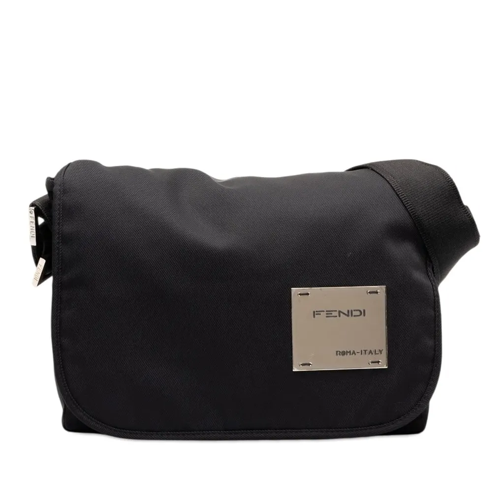 Fendi Cotton Crossbody Black Cotton Good - Front View