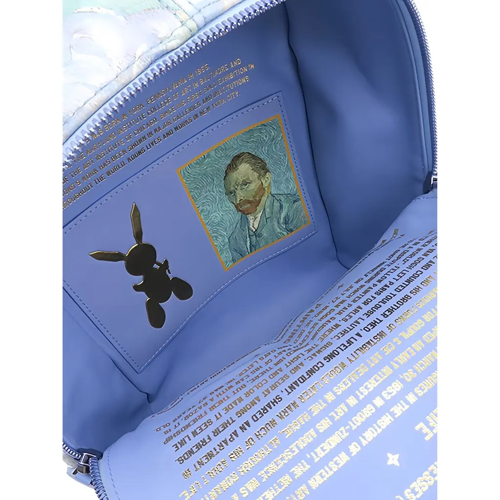 Louis Vuitton Jeff Koons Masters Collection Van Gogh Palm Springs Backpack Blue Canvas Good - Model View
