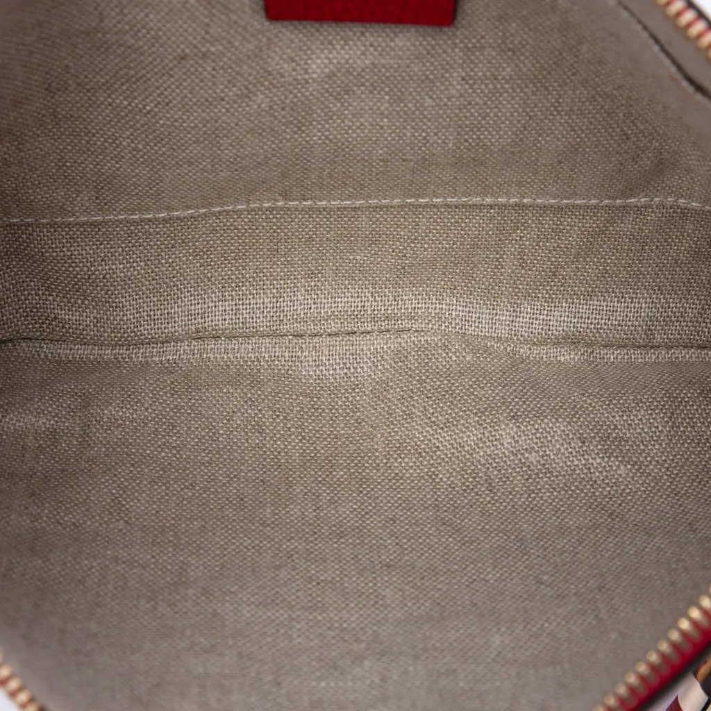 Gucci Calfskin Bamboo Clutch Red Leather Very good - Model View