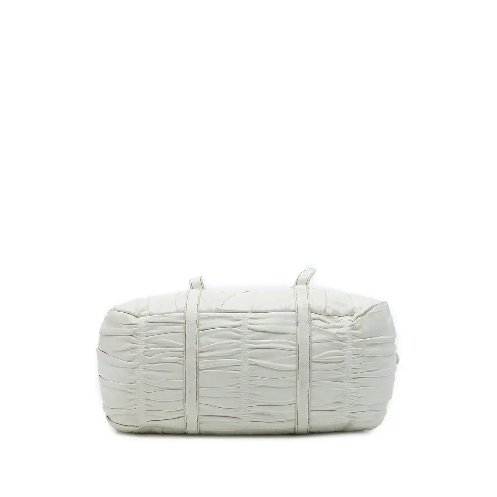 Prada Nappa Gaufre Satchel White Leather Very good - Inside View
