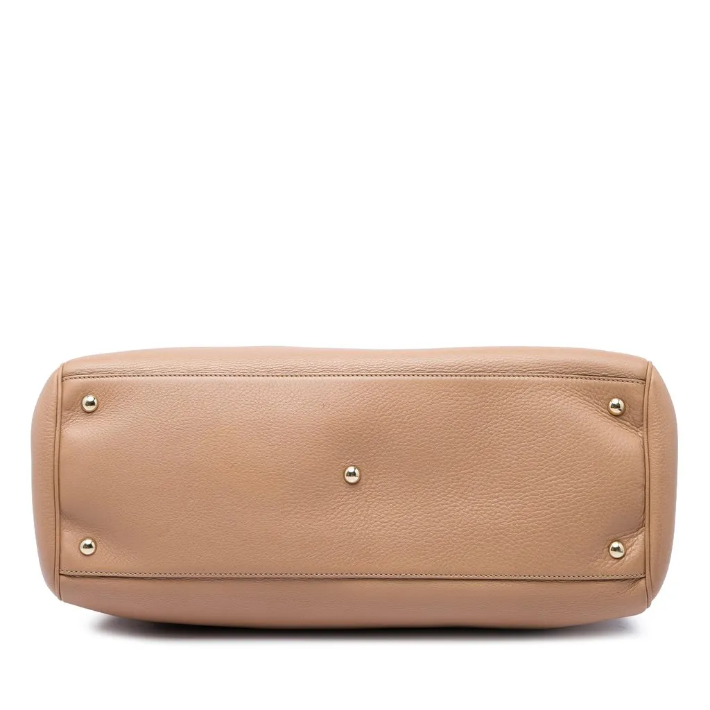 Gucci Large Calfskin Bamboo Shopper Satchel Brown Leather Very good - Inside View