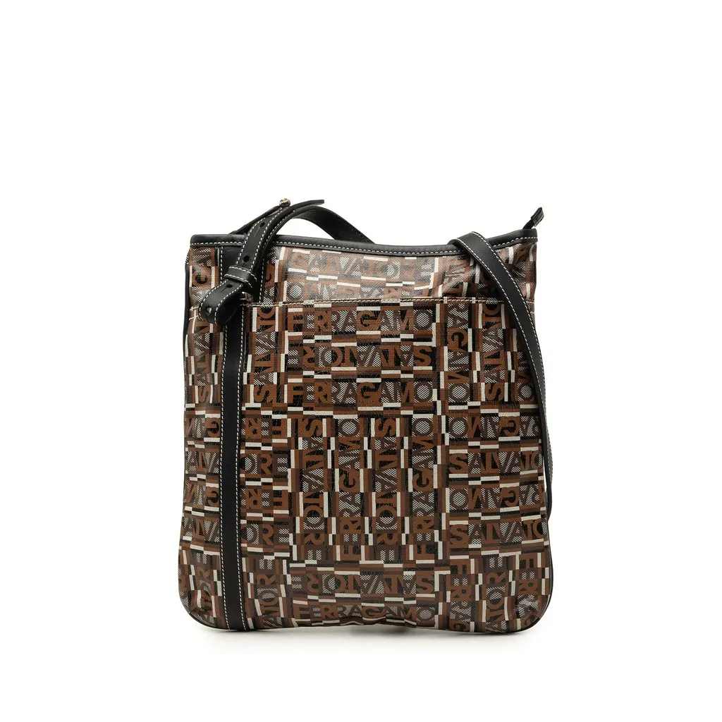 Salvatore Ferragamo Coated Canvas Logo Crossbody