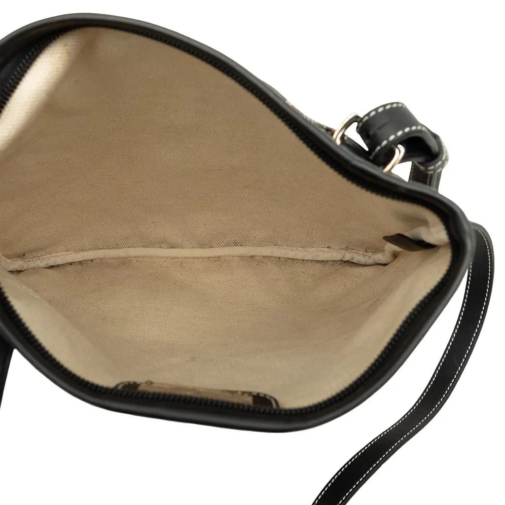 Salvatore Ferragamo Coated Canvas Logo Crossbody Brown Canvas Good - Model View