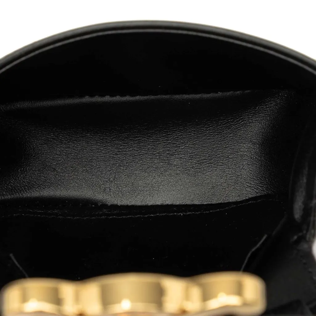 Celine Mini Shiny Calfskin Triomphe Crossbody Black Leather Very good - Model View