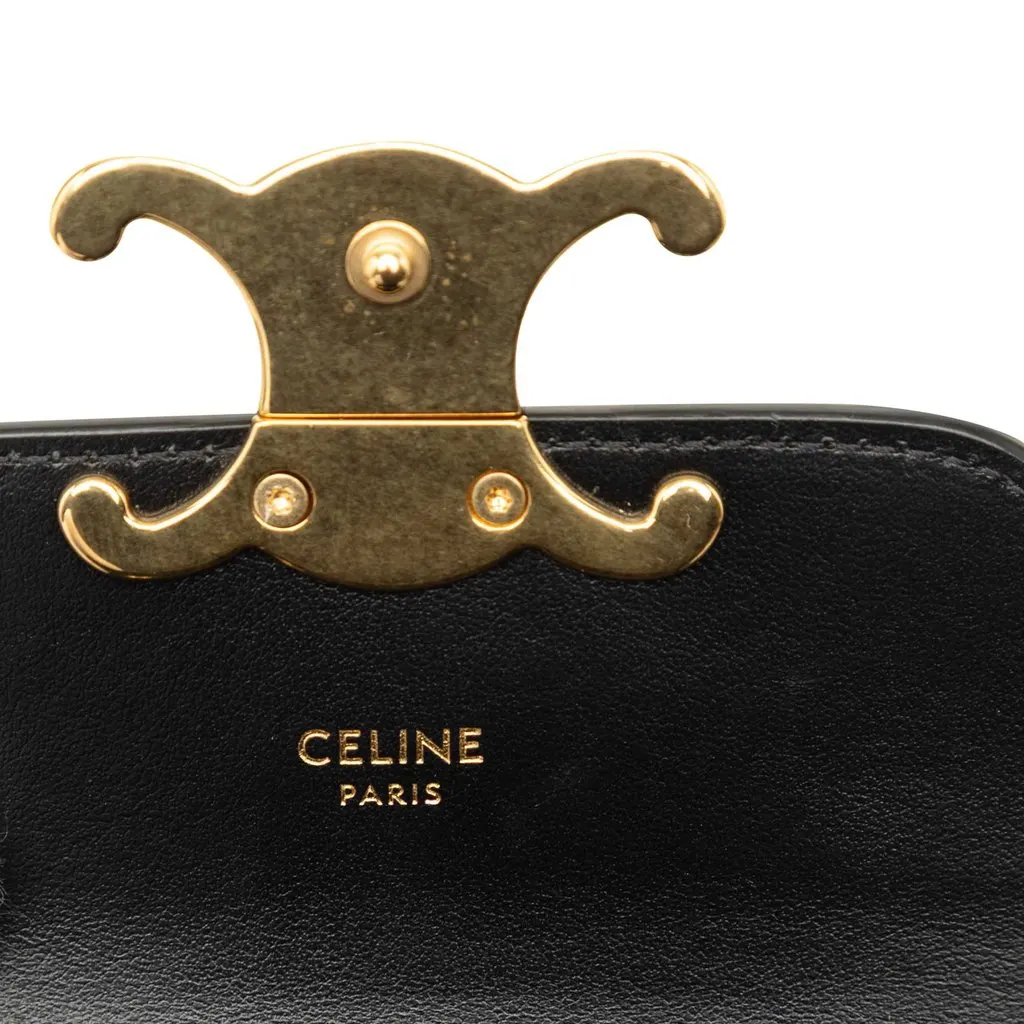 Celine Mini Shiny Calfskin Triomphe Crossbody Black Leather Very good - Box View