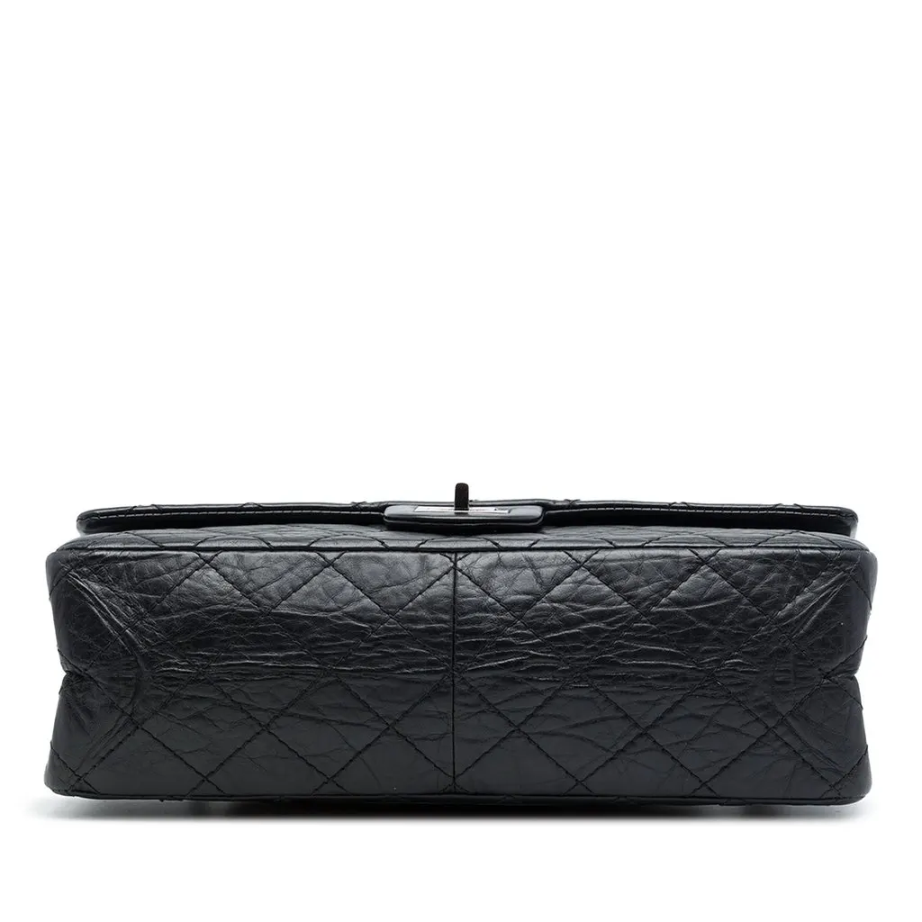 Chanel Quilted Aged Calfskin Reissue 2.55 Double Flap 226 Black Leather Good - Inside View