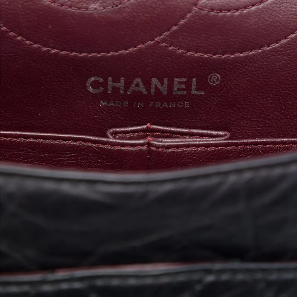 Chanel Quilted Aged Calfskin Reissue 2.55 Double Flap 226 Black Leather Good - Box View
