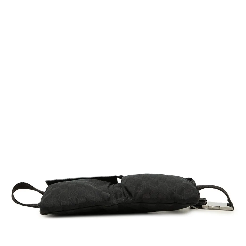 Gucci GG Canvas Double Pocket Belt Bag Black Canvas Good - Inside View