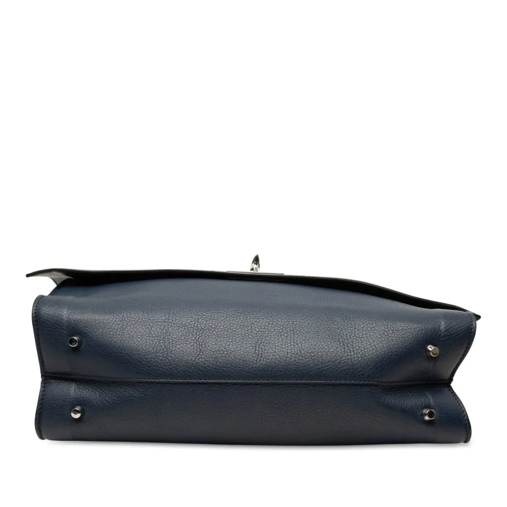 Givenchy Small Grained Calfskin Shark Lock Satchel Blue Leather Very good - Inside View