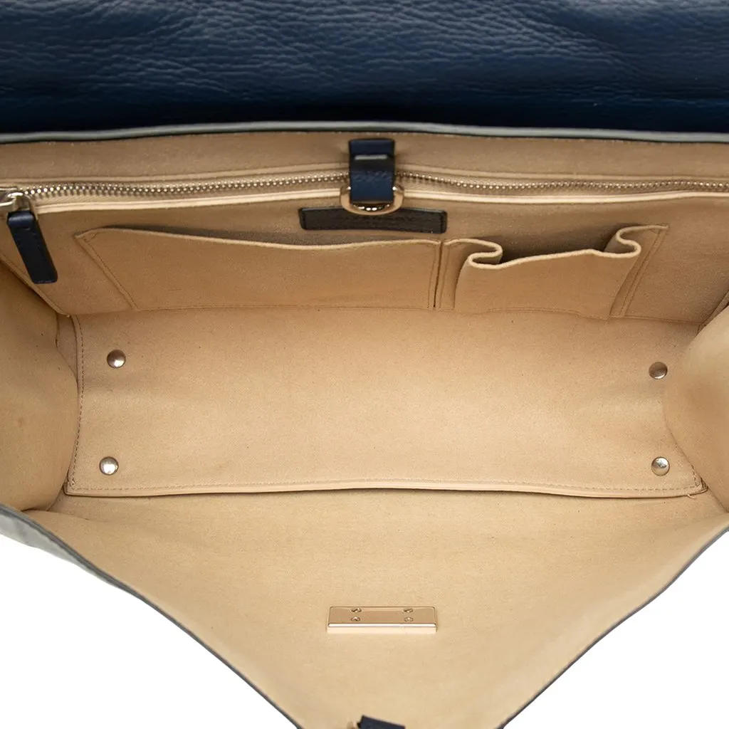 Givenchy Small Grained Calfskin Shark Lock Satchel Blue Leather Very good - Model View