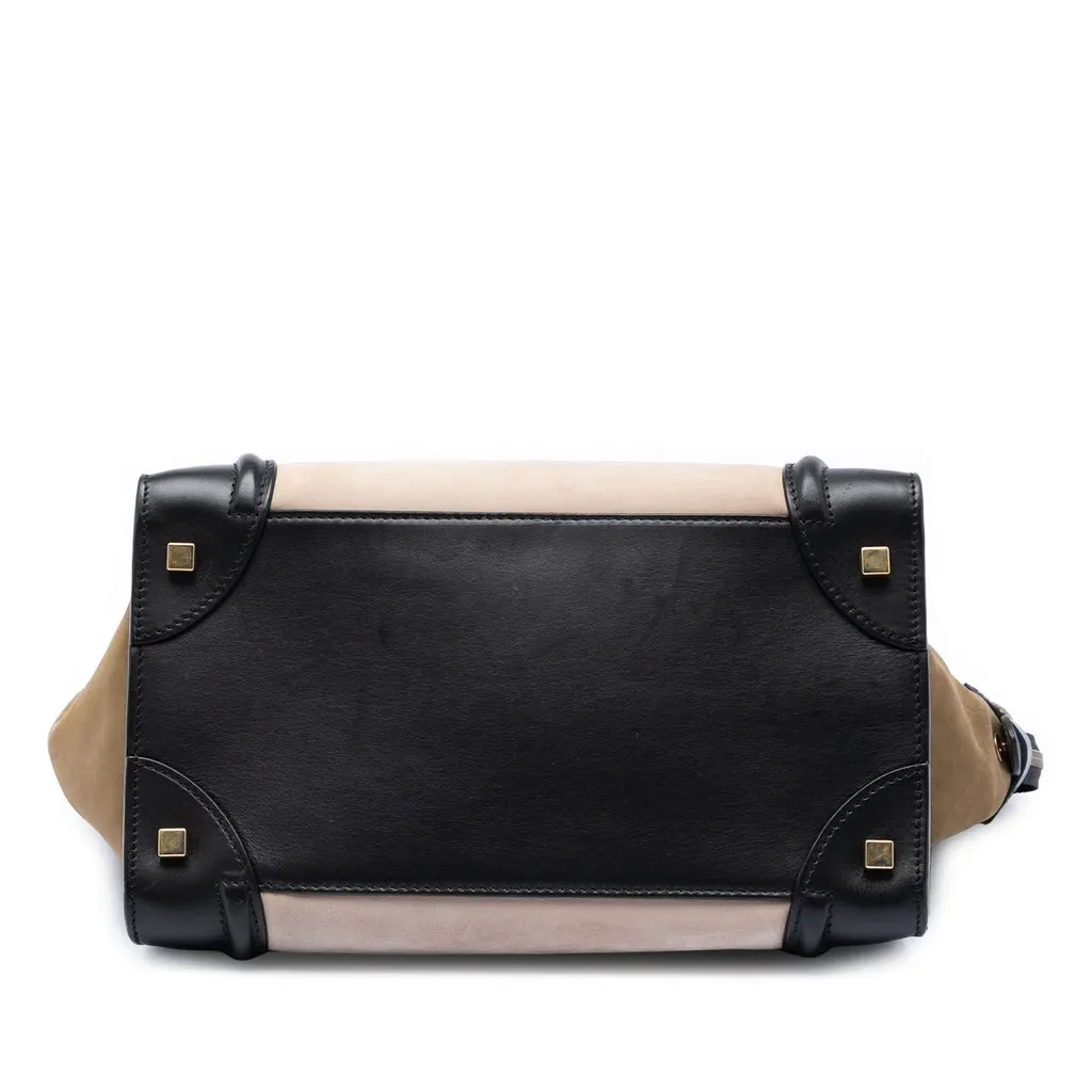 Celine Mini Tricolor Nubuck and Calfskin Luggage Tote Beige Leather Very good - Inside View