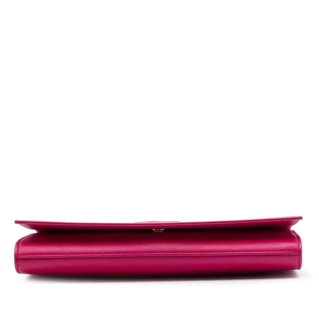 Saint Laurent Leather Belle De Jour Clutch Pink Leather Very good - Inside View