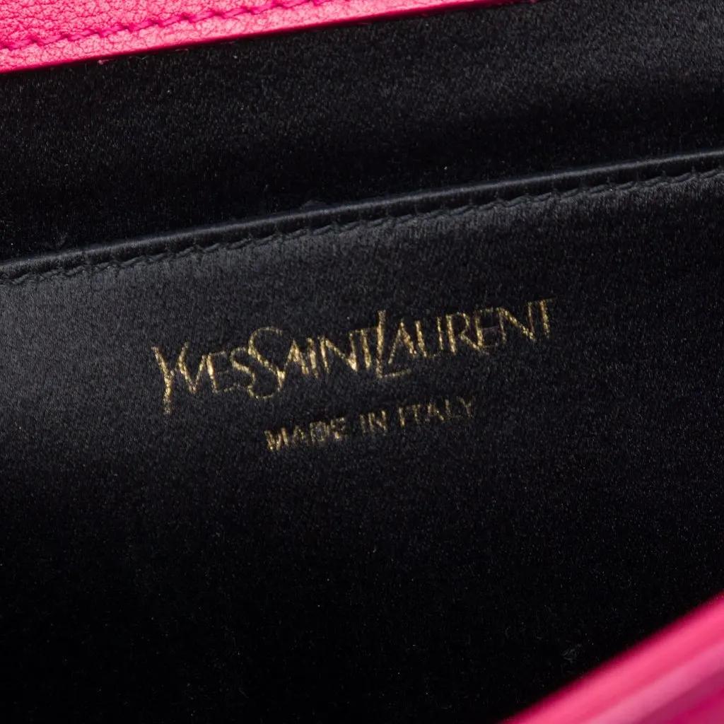 Saint Laurent Leather Belle De Jour Clutch Pink Leather Very good - Box View