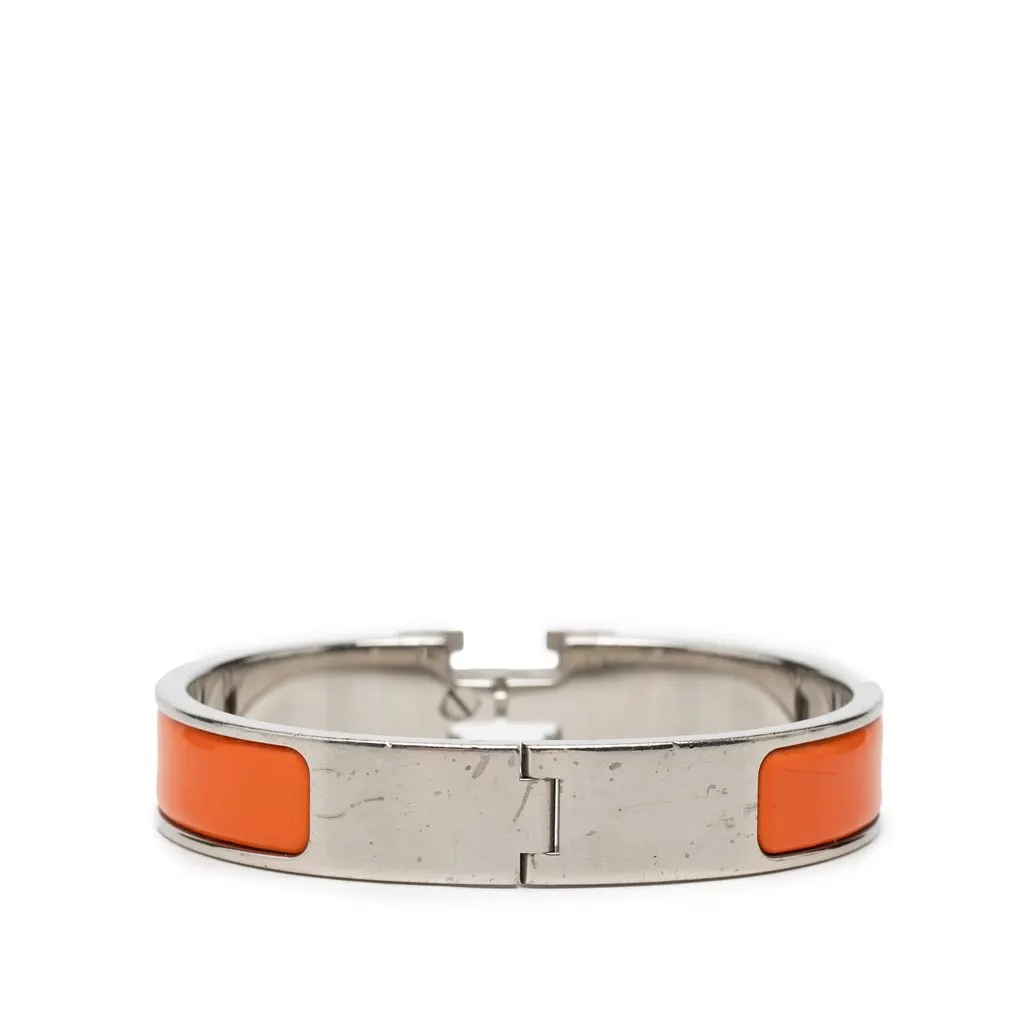 Hermès Narrow Enamel Clic H Bracelet PM Orange Very good - Inside View