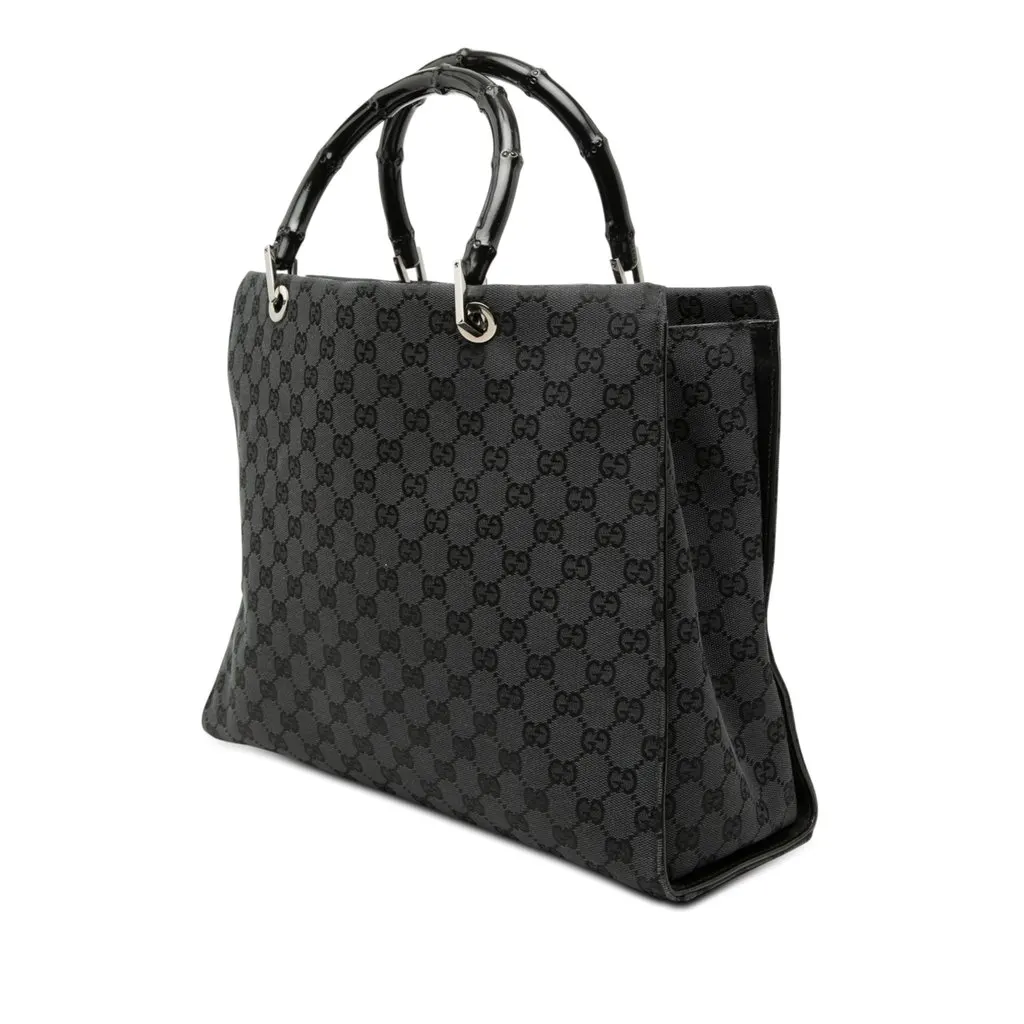 Gucci GG Canvas Bamboo Handbag MultiColor Very good - Back View