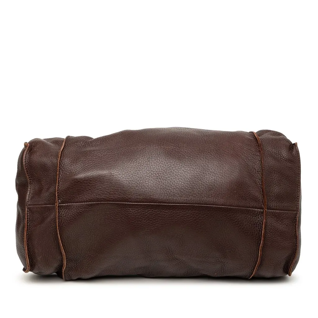 Bottega Veneta Leather Side Pocket Shoulder Bag Brown Leather Good - Inside View