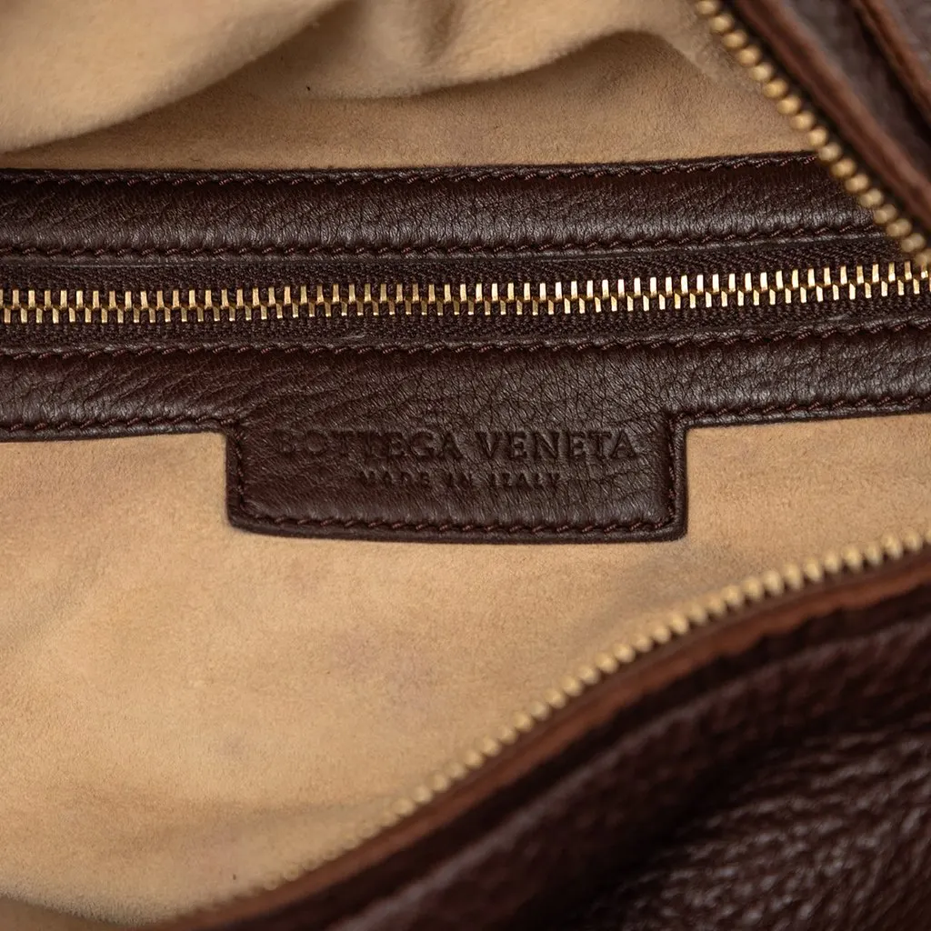 Bottega Veneta Leather Side Pocket Shoulder Bag Brown Leather Good - Box View