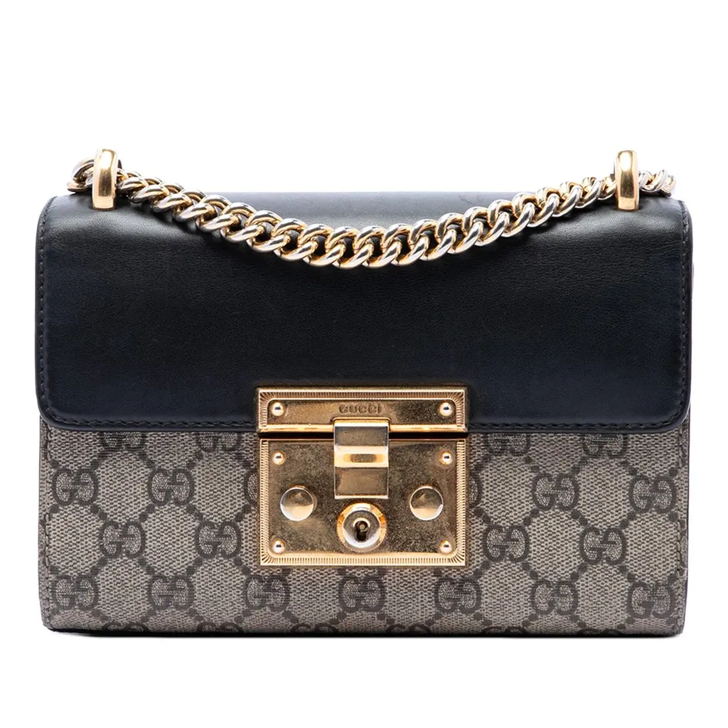 Gucci Small GG Supreme Padlock Crossbody Beige Very good - Front View