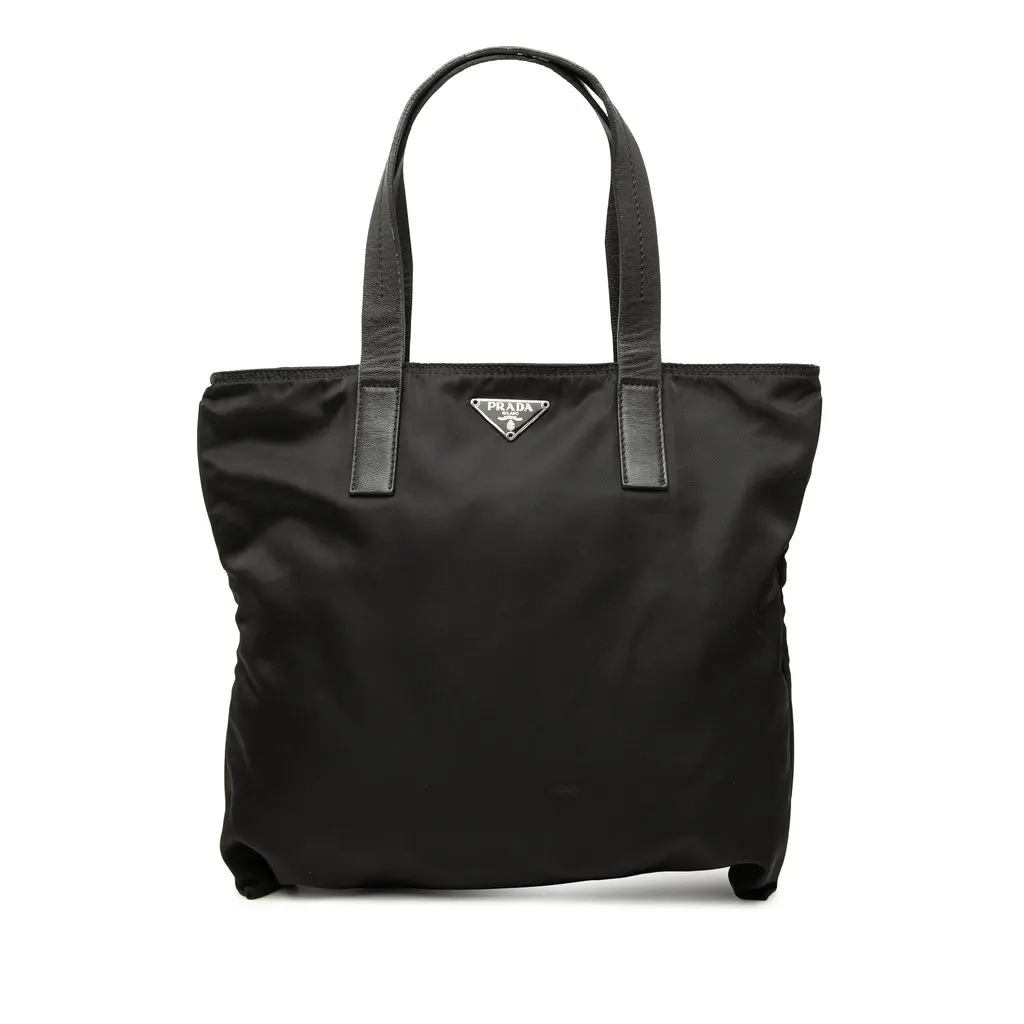 Prada Tessuto Tote Black Polyamide Good - Front View