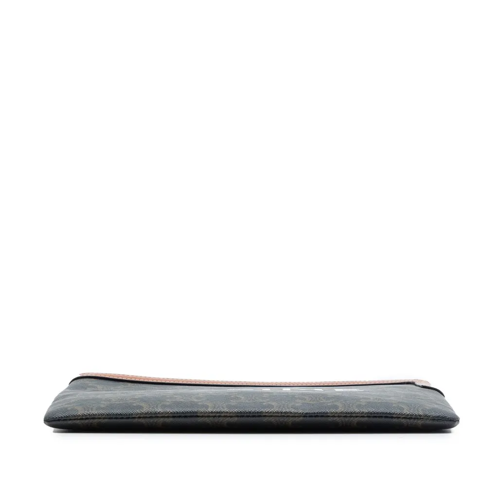 Celine Small Triomphe Coated Canvas Clutch Brown Canvas Very good - Inside View