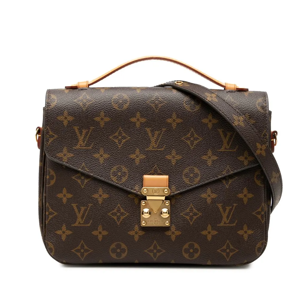 Louis Vuitton Monogram Pochette Metis Brown Canvas Good - Front View