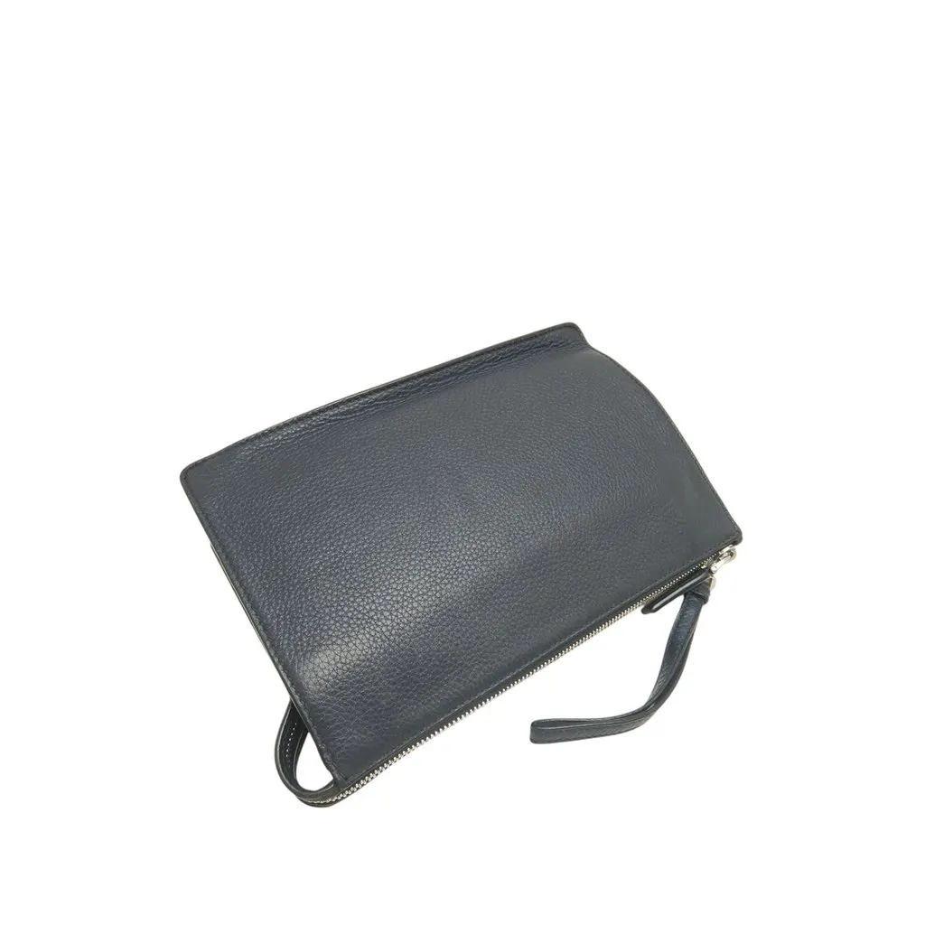 Prada Vitello City Wristlet Clutch Blue Leather Very good - Back View