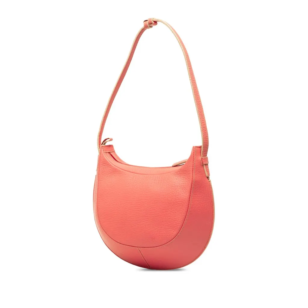 Loewe Embossed Leather Logo Hobo Pink Leather Good - Back View
