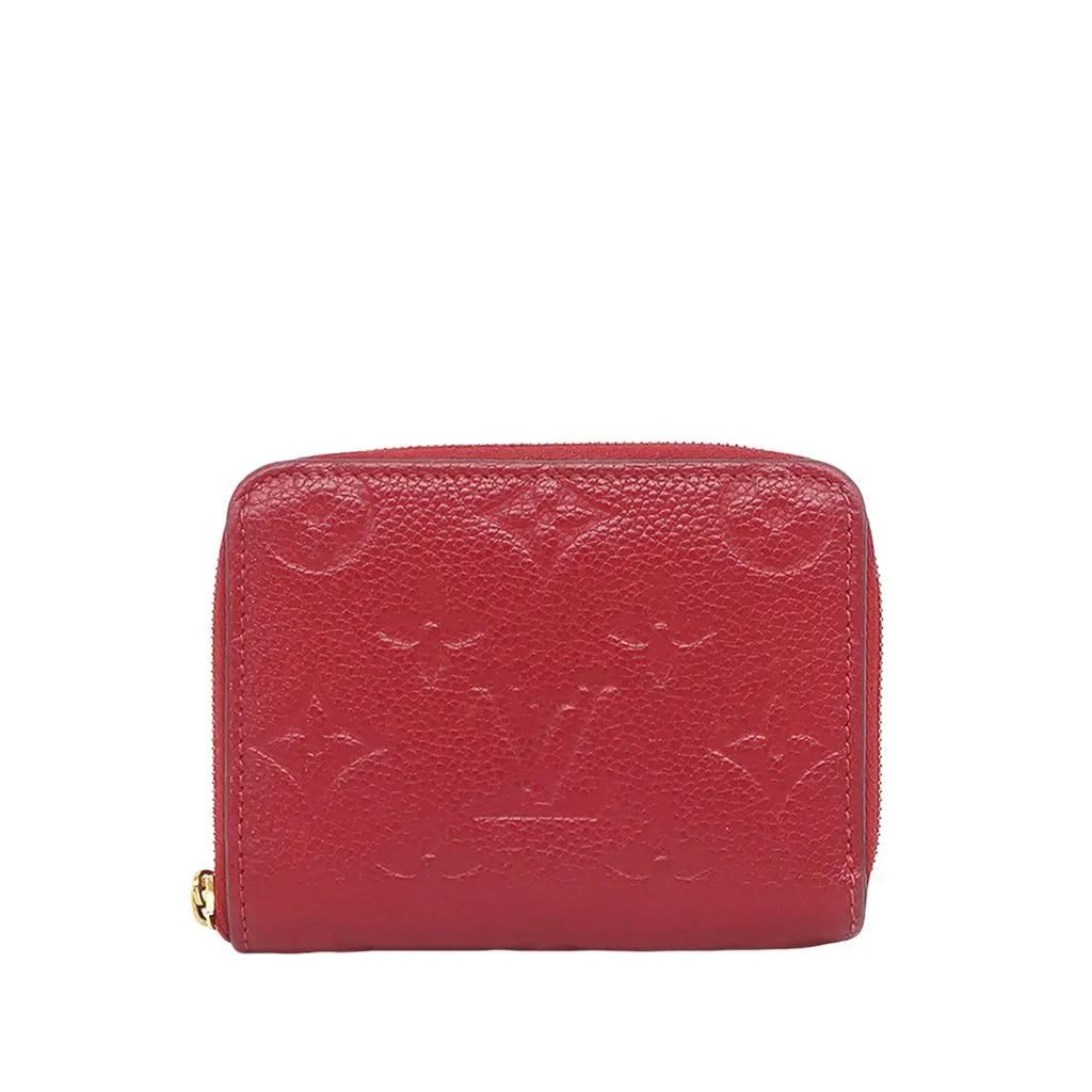 Louis Vuitton Monogram Empreinte Zippy Coin Purse Red Leather Very good - Front View