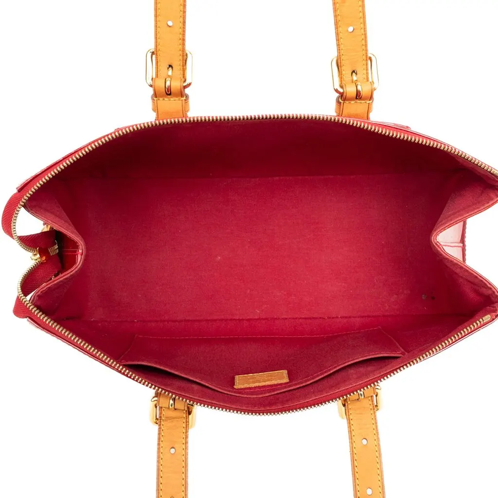 Louis Vuitton Monogram Vernis Rosewood Avenue Red Leather Good - Model View