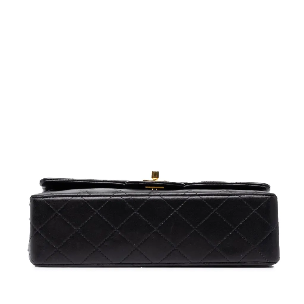 Chanel Small Classic Lambskin Double Flap Black Leather Good - Inside View