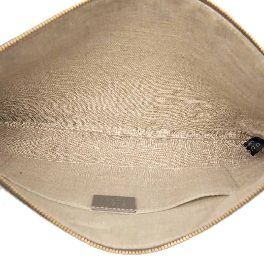 Gucci Calfskin Bamboo Tassel Clutch Grey Leather Very good - Model View