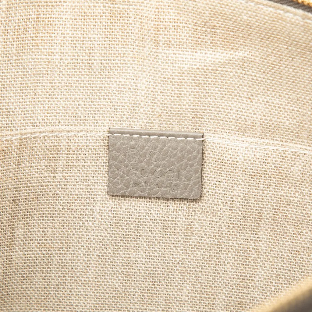 Gucci Calfskin Bamboo Tassel Clutch Grey Leather Very good - Box View