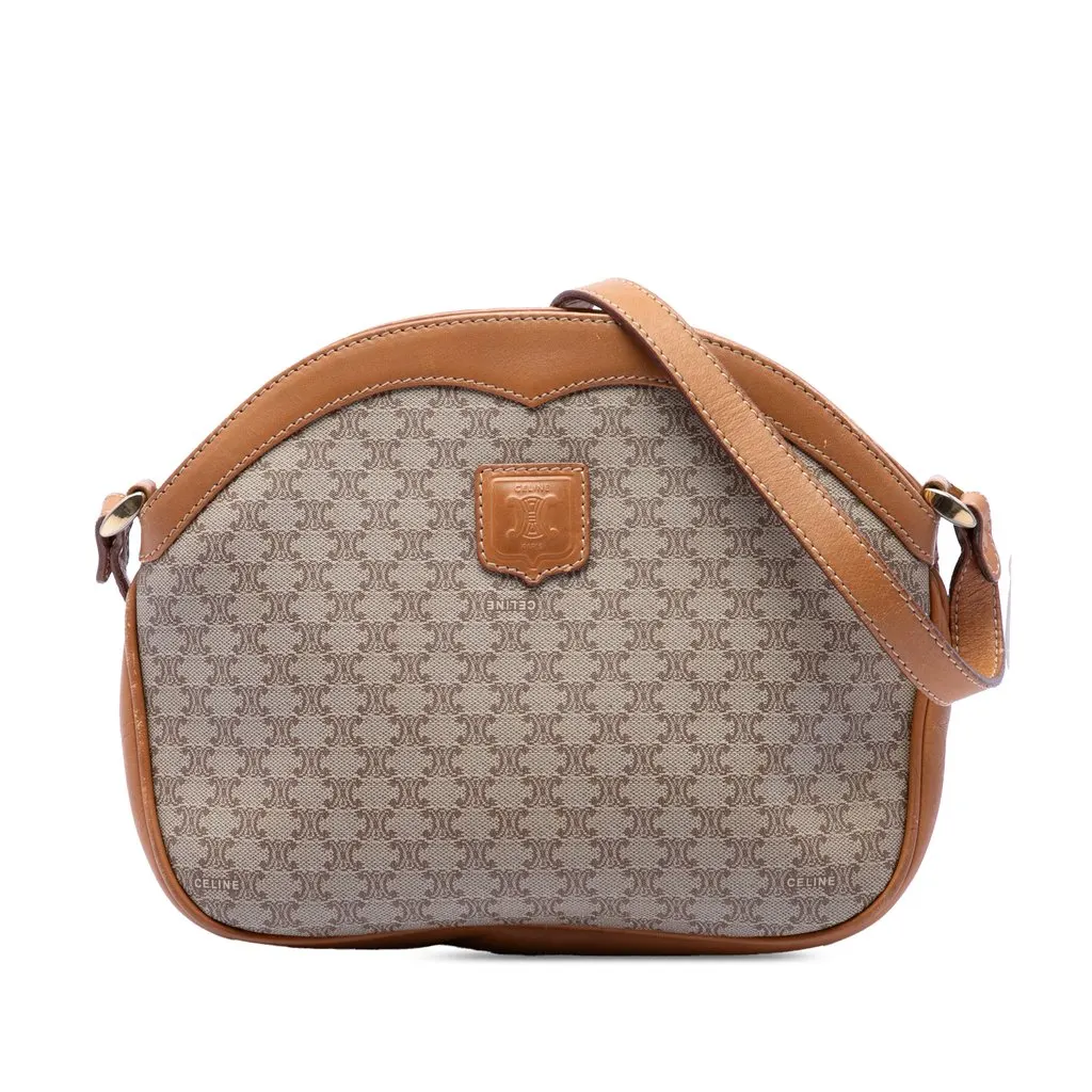 Celine Macadam Coated Canvas Crossbody Beige Very good - Front View