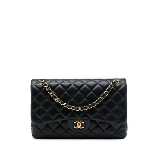 Chanel جامبو كلاسيك جلد الحمل مزدوجة بغطاء