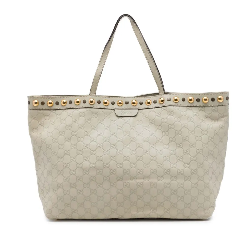 Gucci Guccissima Babouska Tote White Leather Very good - Front View