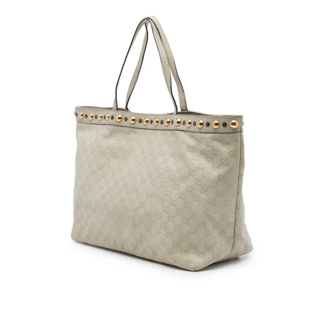 Gucci Guccissima Babouska Tote White Leather Very good - Back View