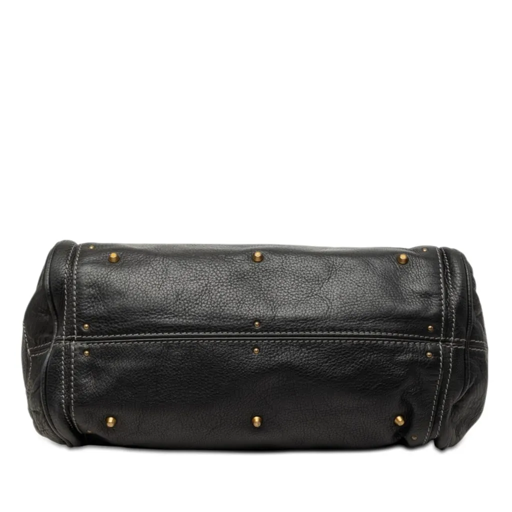 Chloé Leather Paddington Handbag Black Leather Good - Inside View