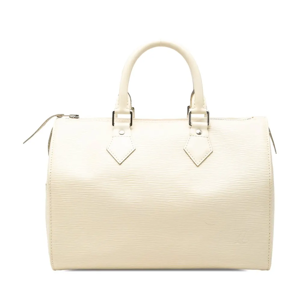 Louis Vuitton Epi Speedy 30 White Leather Very good - Front View