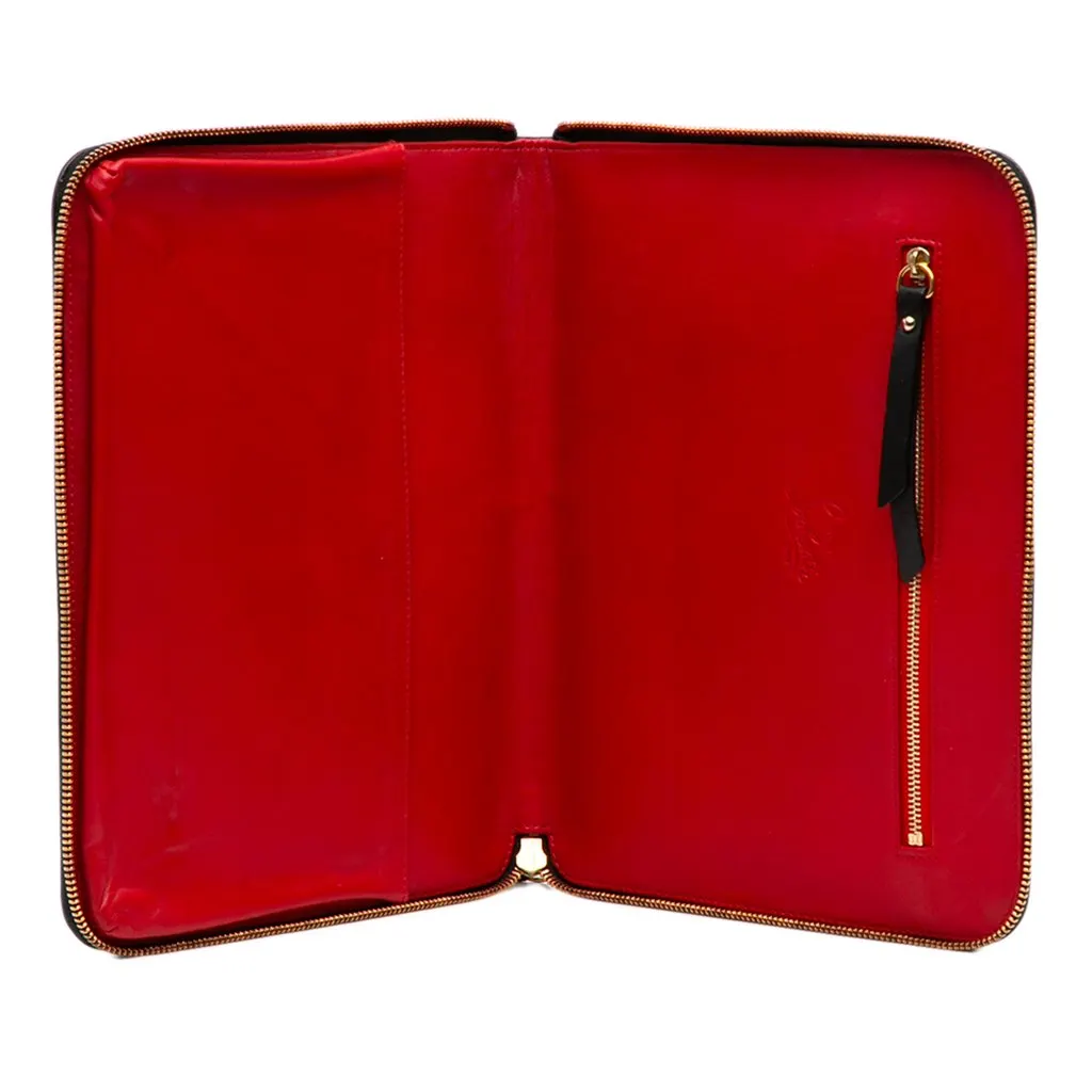 Christian Louboutin Calfskin Spike Ipad Case Black Leather Very good - Model View